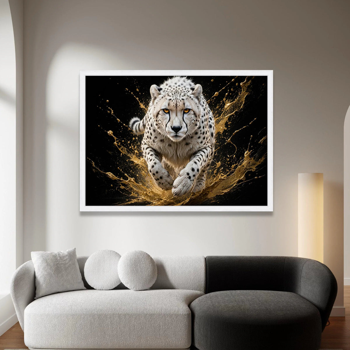 Fierce Cheetah Running Canvas Wall Art, Wildlife Animal Portrait, Dynamic Action Animal Print, Home Decoration Canvas Canvas Print Art