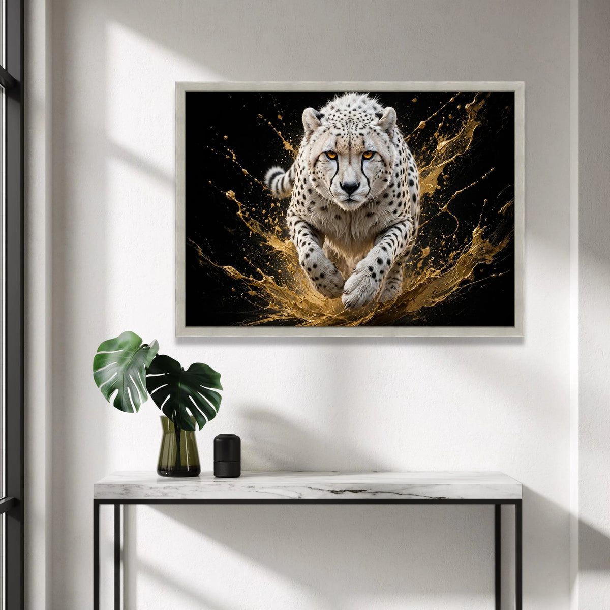 Fierce Cheetah Running Canvas Wall Art, Wildlife Animal Portrait, Dynamic Action Animal Print, Home Decoration Canvas Canvas Print Art