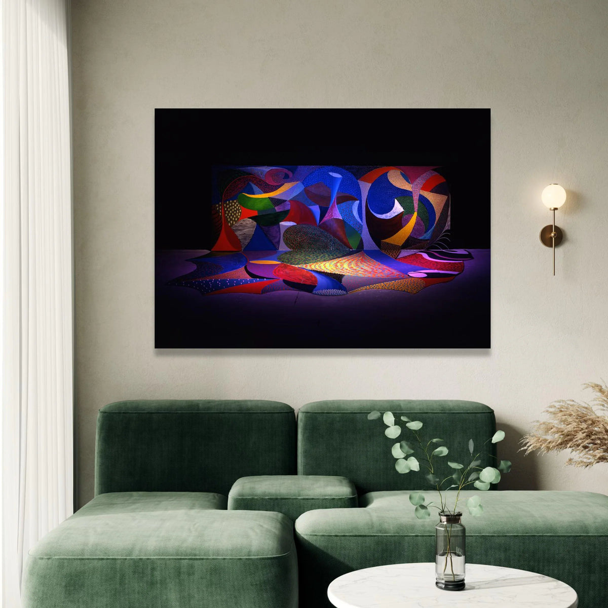 David Hockney Abstract Shapes Canvas Wall Art, Colorful Modern Art Print, Vibrant Geometric Design, Contemporary Home Canvas Print Art