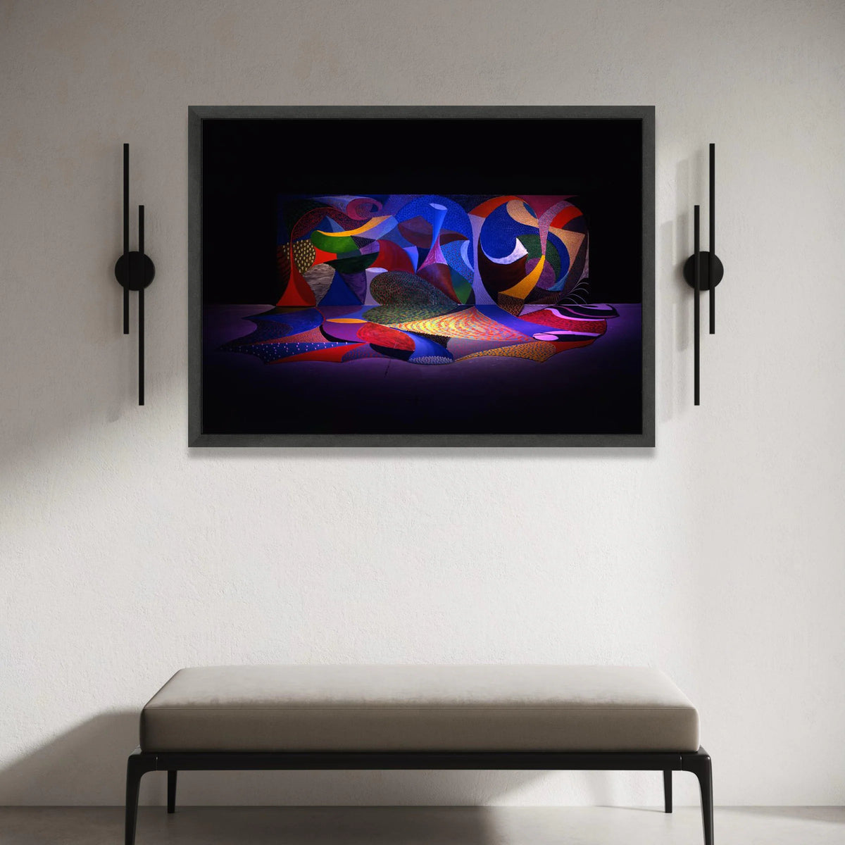 David Hockney Abstract Shapes Canvas Wall Art, Colorful Modern Art Print, Vibrant Geometric Design, Contemporary Home Canvas Print Art