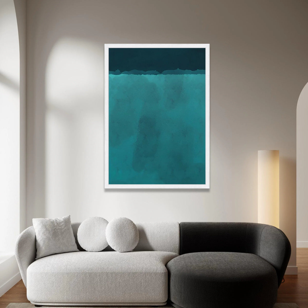Mark Rothko Style Abstract Canvas Wall Art, Blue Green Color Field Painting, Minimalist Modern Home Decor, Large Abstract Canvas Print Art