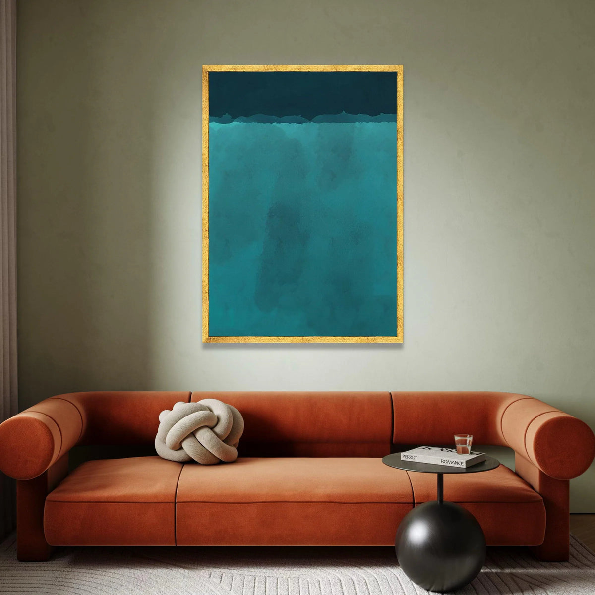 Mark Rothko Style Abstract Canvas Wall Art, Blue Green Color Field Painting, Minimalist Modern Home Decor, Large Abstract Canvas Print Art