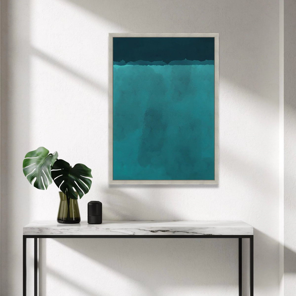 Mark Rothko Style Abstract Canvas Wall Art, Blue Green Color Field Painting, Minimalist Modern Home Decor, Large Abstract Canvas Print Art