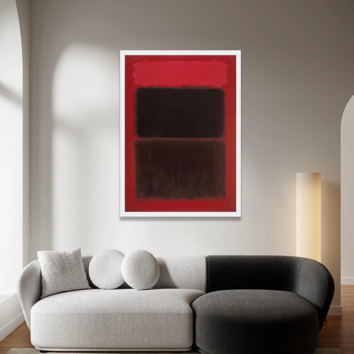 Mark Rothko Style Abstract Canvas, Red and Black Minimalist Wall Art, Modern Color Field Painting, Contemporary Home Decor, Canvas Print Art