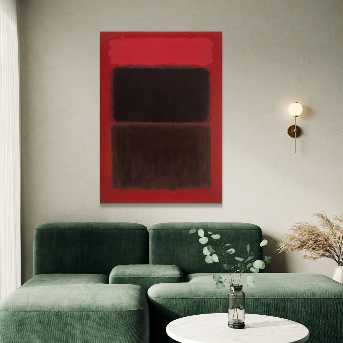 Mark Rothko Style Abstract Canvas, Red and Black Minimalist Wall Art, Modern Color Field Painting, Contemporary Home Decor, Canvas Print Art