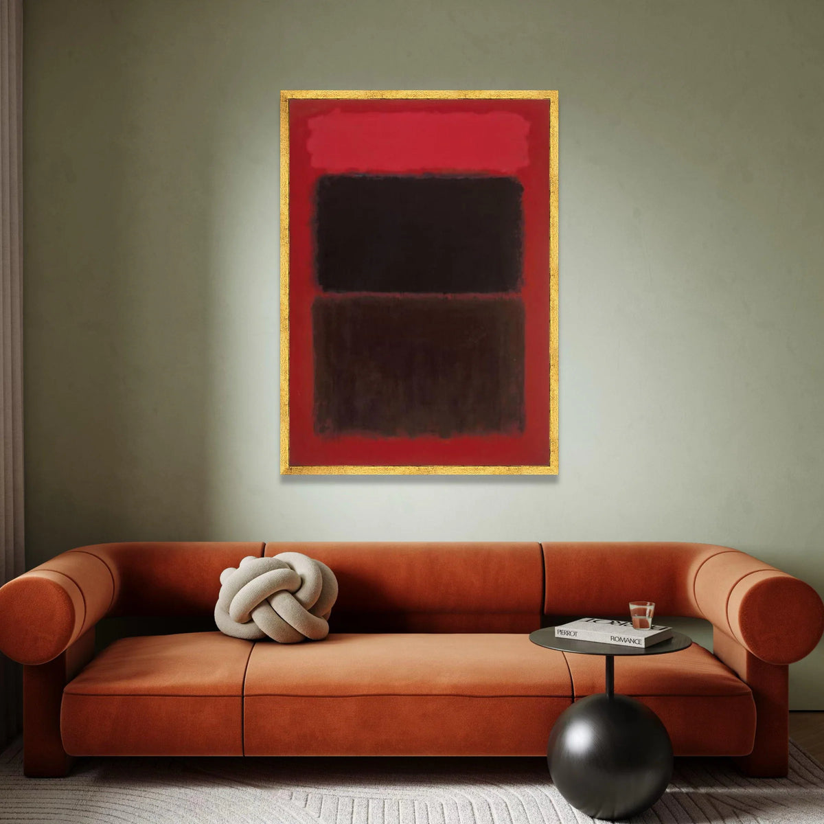 Mark Rothko Style Abstract Canvas, Red and Black Minimalist Wall Art, Modern Color Field Painting, Contemporary Home Decor, Canvas Print Art