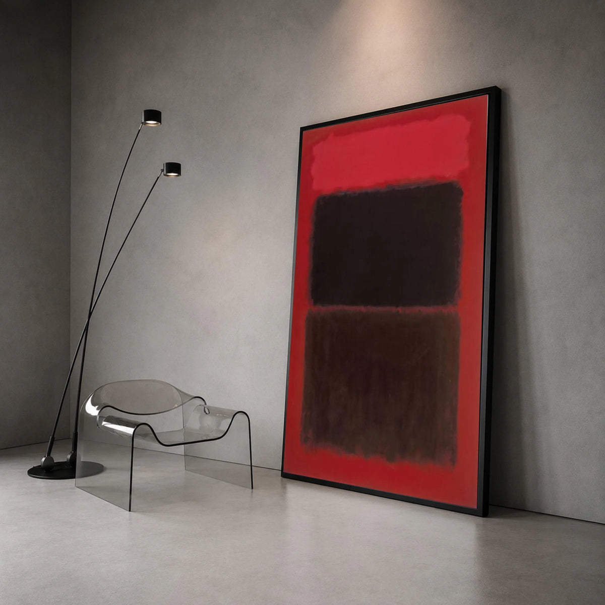 Mark Rothko Style Abstract Canvas, Red and Black Minimalist Wall Art, Modern Color Field Painting, Contemporary Home Decor, Canvas Print Art