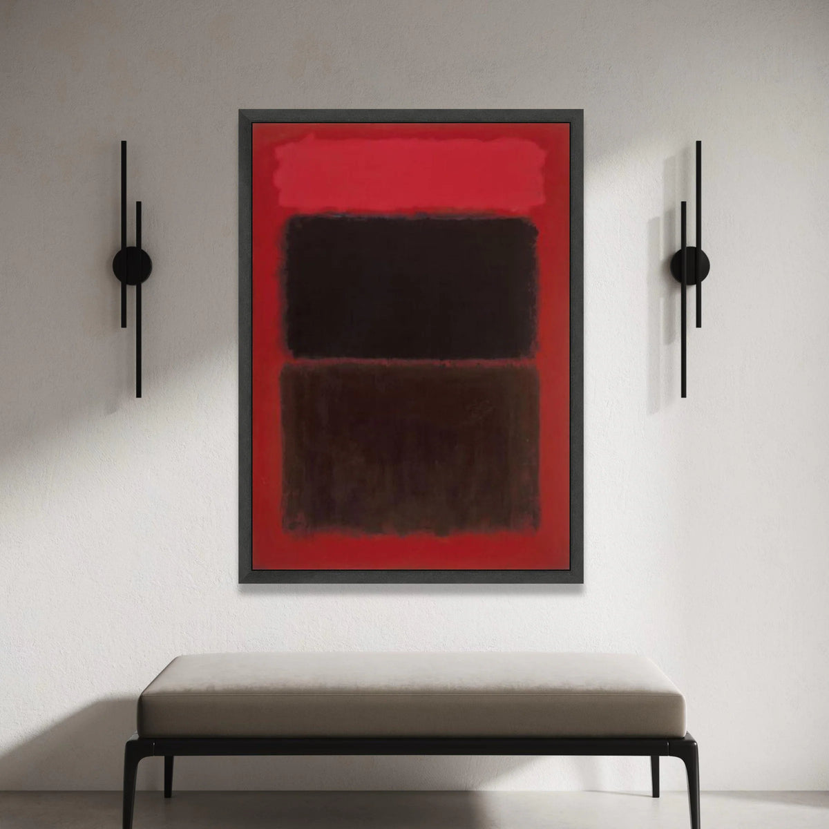 Mark Rothko Style Abstract Canvas, Red and Black Minimalist Wall Art, Modern Color Field Painting, Contemporary Home Decor, Canvas Print Art