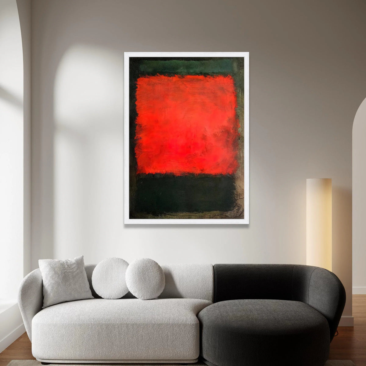 Bold Mark Rothko Style Canvas Wall Art, Abstract Red and Black Color Block Canvas, Modern Minimalist Home Decoration Canvas Print Art