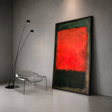 Bold Mark Rothko Style Canvas Wall Art, Abstract Red and Black Color Block Canvas, Modern Minimalist Home Decoration Canvas Print Art