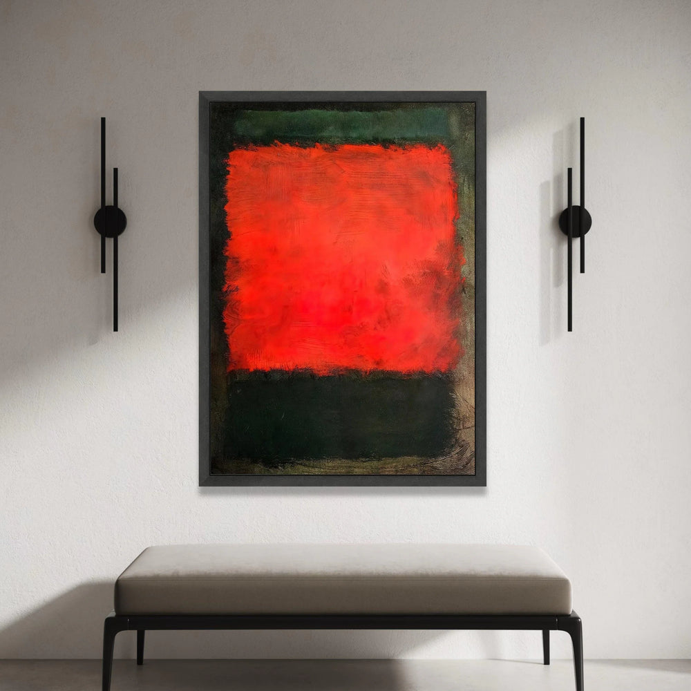 Bold Mark Rothko Style Canvas Wall Art, Abstract Red and Black Color Block Canvas, Modern Minimalist Home Decoration Canvas Print Art