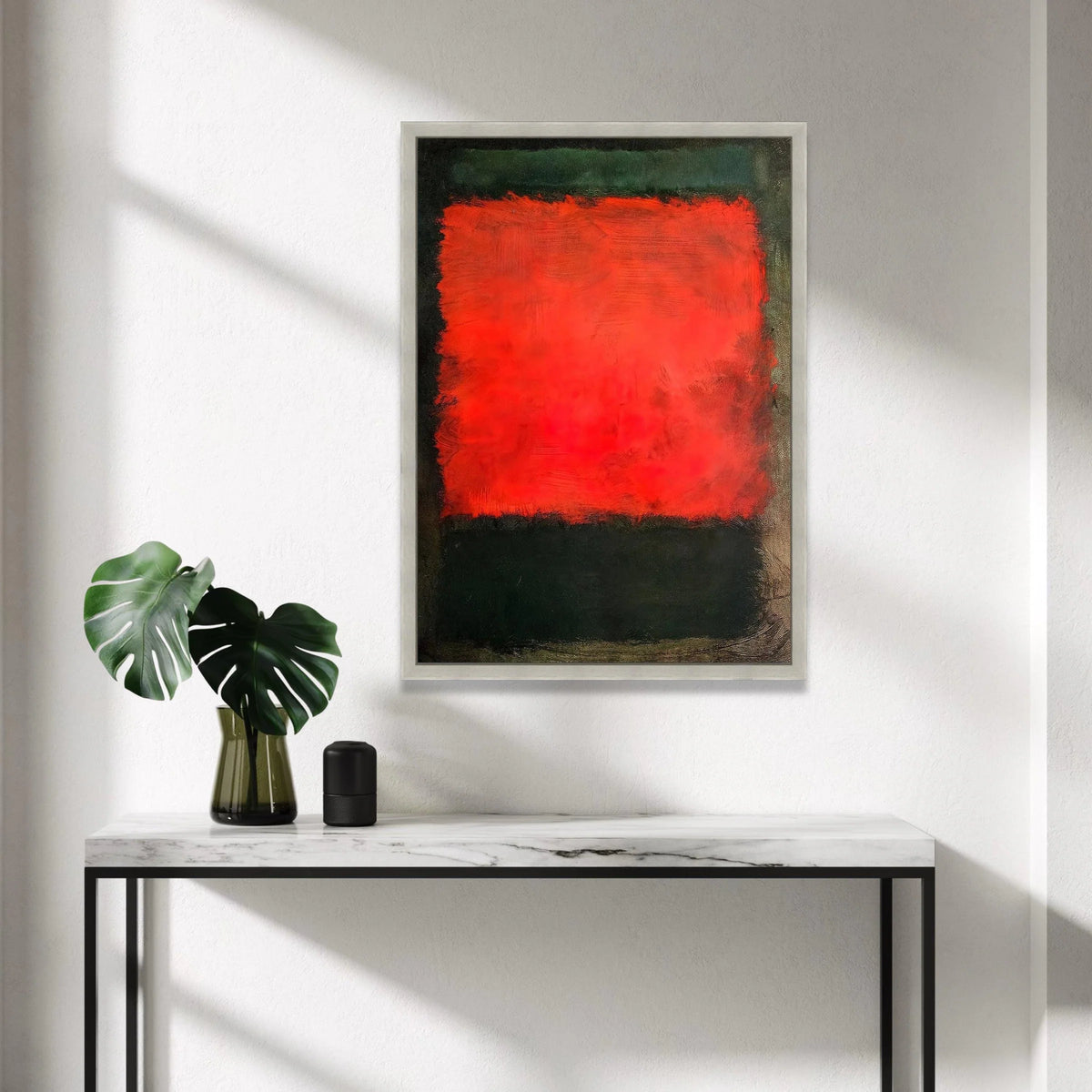 Bold Mark Rothko Style Canvas Wall Art, Abstract Red and Black Color Block Canvas, Modern Minimalist Home Decoration Canvas Print Art