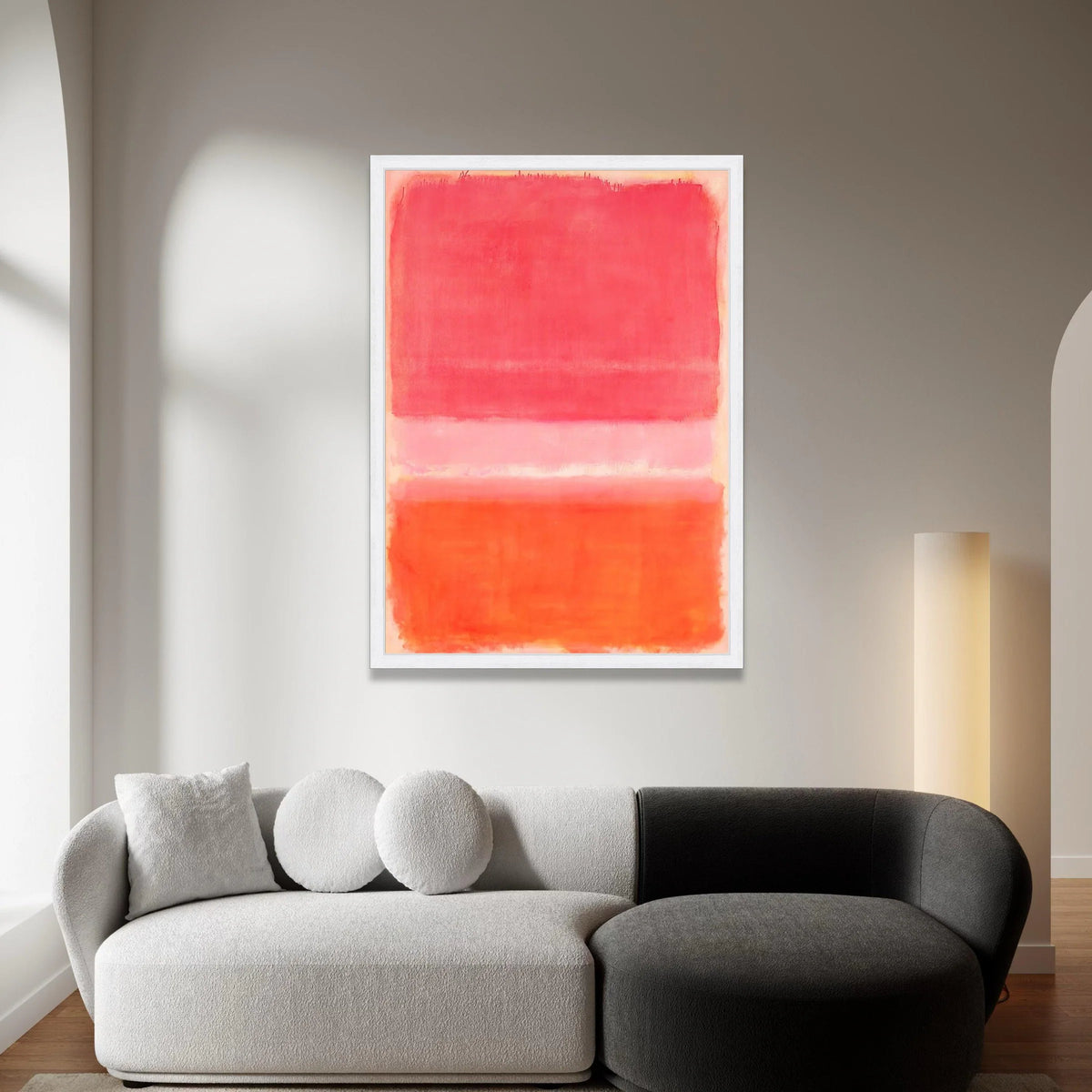 Mark Rothko Style Abstract Canvas Wall Art, Red and Orange Color Field Painting, Modern Minimalist Home Decoration Canvas Print Art