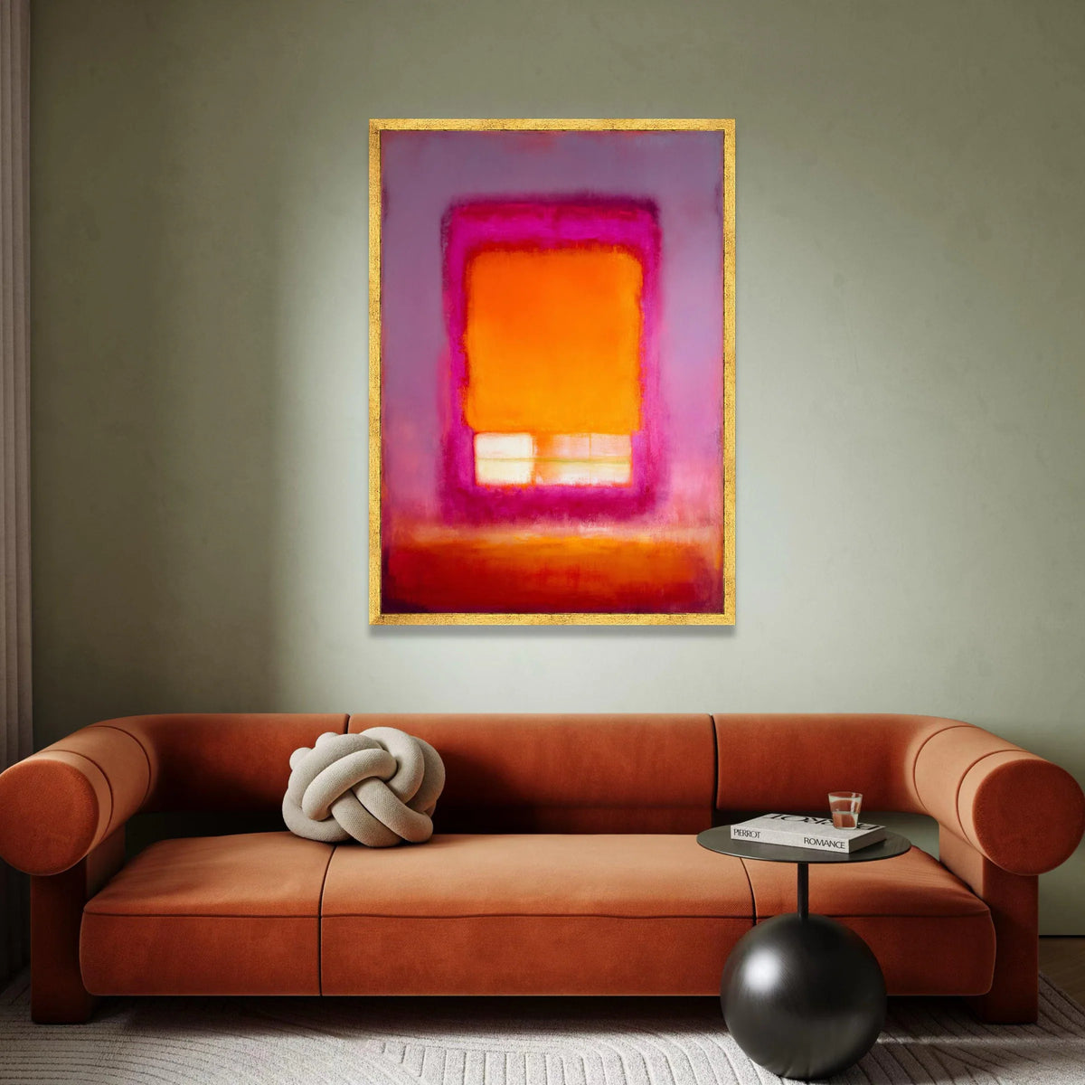 Mark Rothko Style Abstract Canvas Wall Art, Color Field Painting, Modern Expressionist Home Decor, Vibrant Orange and Pink Canvas Print Art