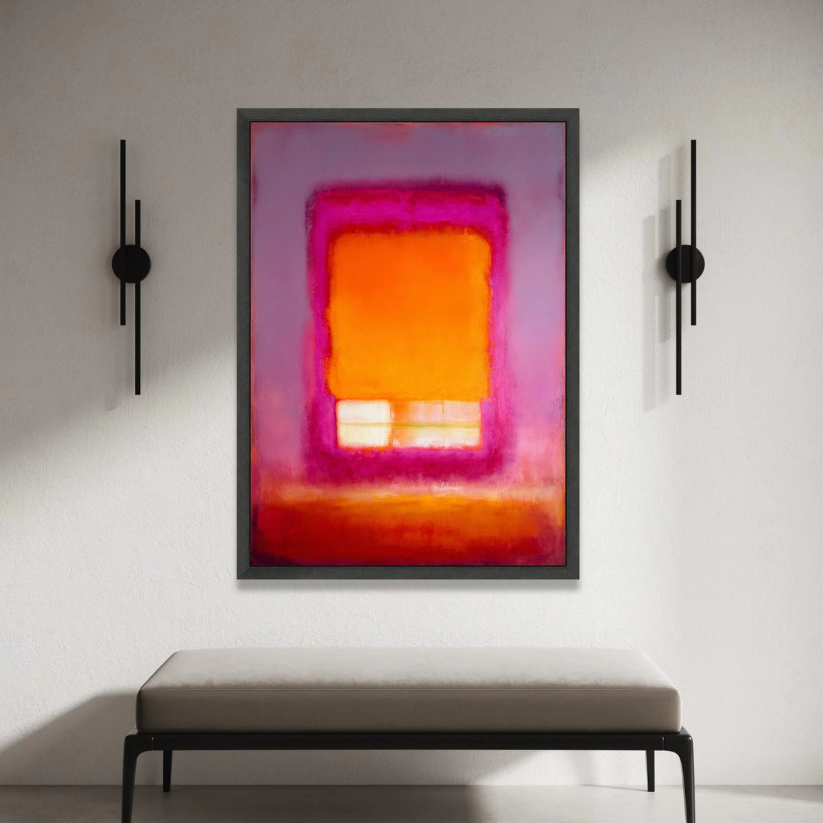 Mark Rothko Style Abstract Canvas Wall Art, Color Field Painting, Modern Expressionist Home Decor, Vibrant Orange and Pink Canvas Print Art