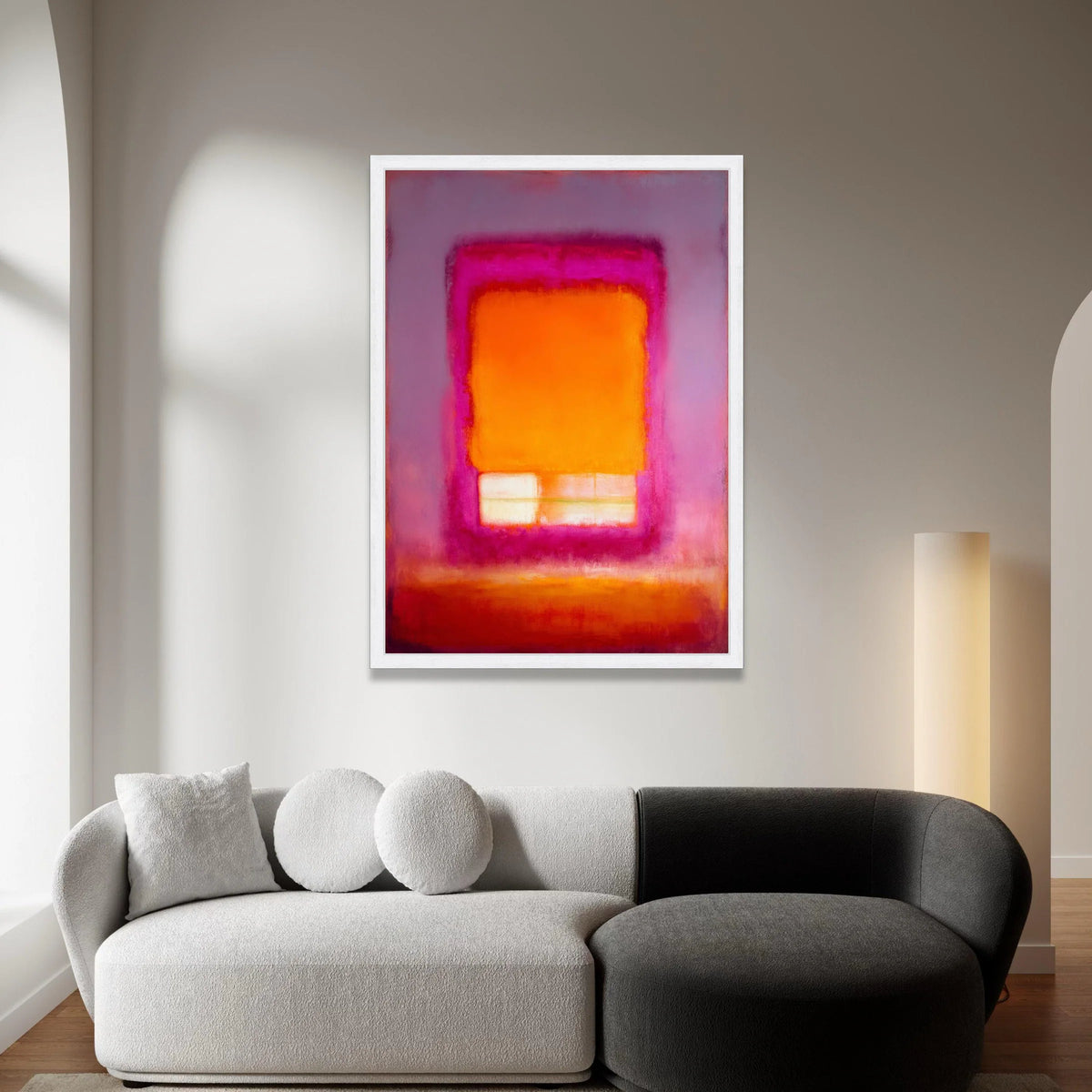 Mark Rothko Style Abstract Canvas Wall Art, Color Field Painting, Modern Expressionist Home Decor, Vibrant Orange and Pink Canvas Print Art