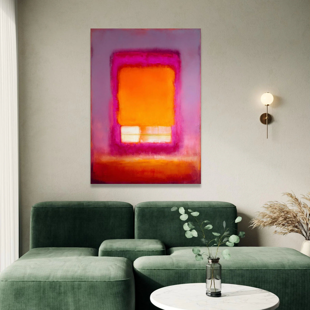 Mark Rothko Style Abstract Canvas Wall Art, Color Field Painting, Modern Expressionist Home Decor, Vibrant Orange and Pink Canvas Print Art