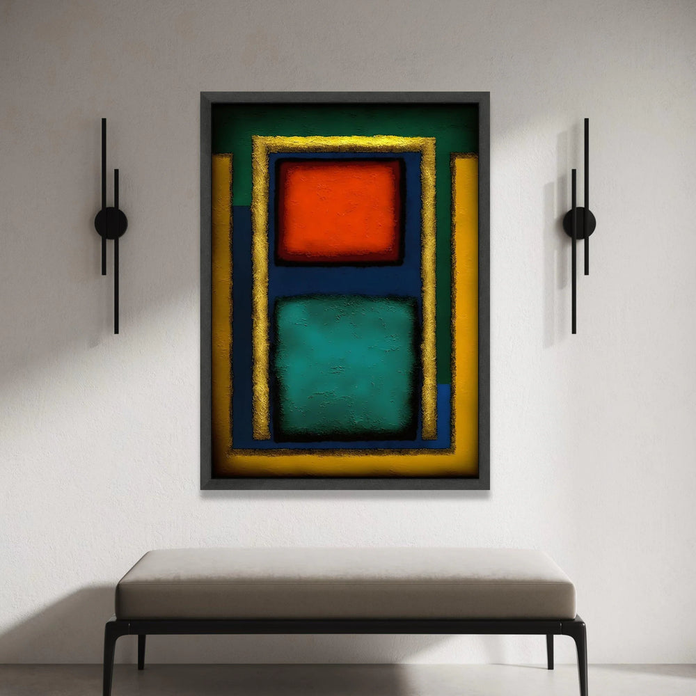 Mark Rothko Style Abstract Canvas Wall Art, Color Block Geometric Design, Modern Minimalist Home Decoration, Vibrant Red Canvas Print Art