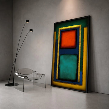 Mark Rothko Style Abstract Canvas Wall Art, Color Block Geometric Design, Modern Minimalist Home Decoration, Vibrant Red Canvas Print Art