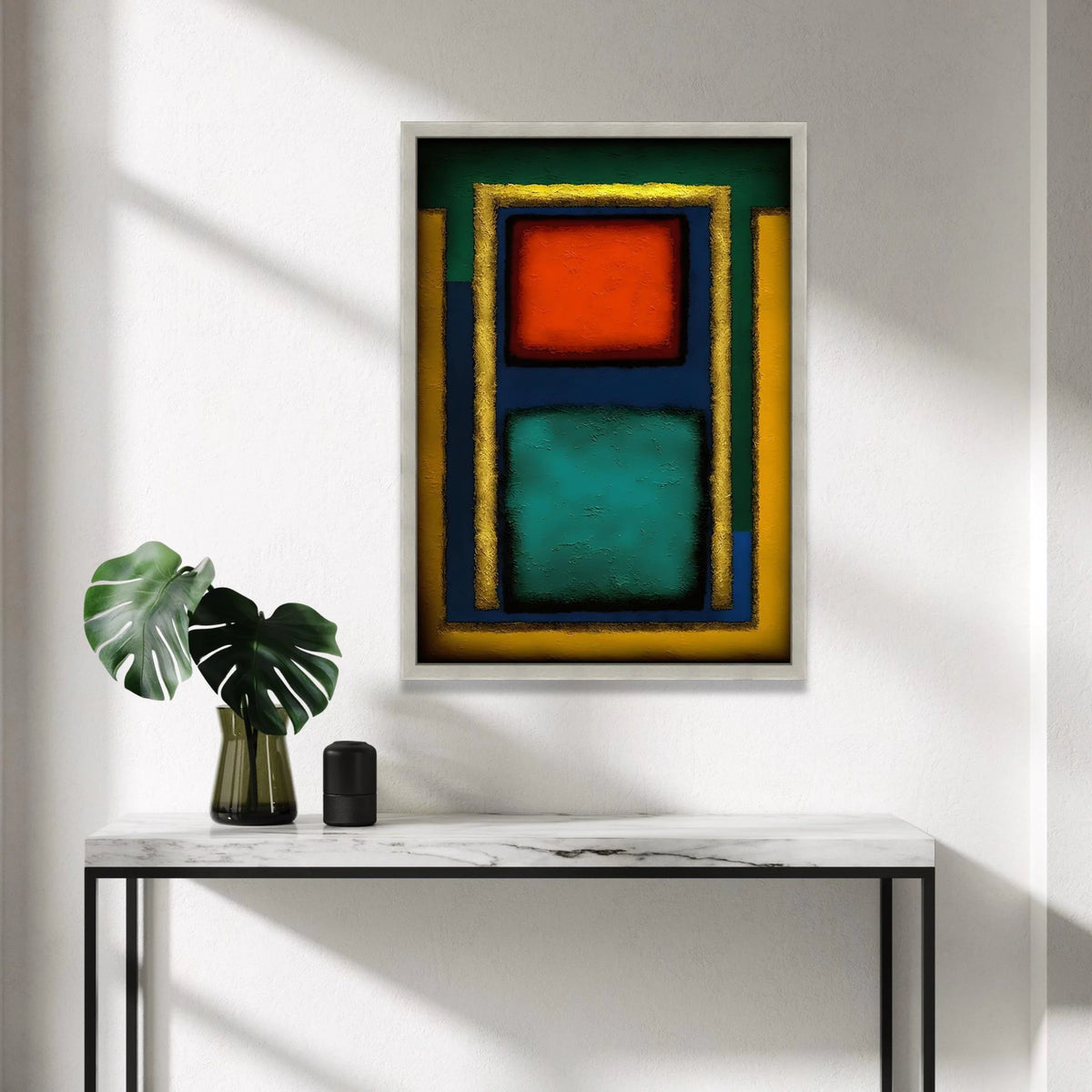 Mark Rothko Style Abstract Canvas Wall Art, Color Block Geometric Design, Modern Minimalist Home Decoration, Vibrant Red Canvas Print Art