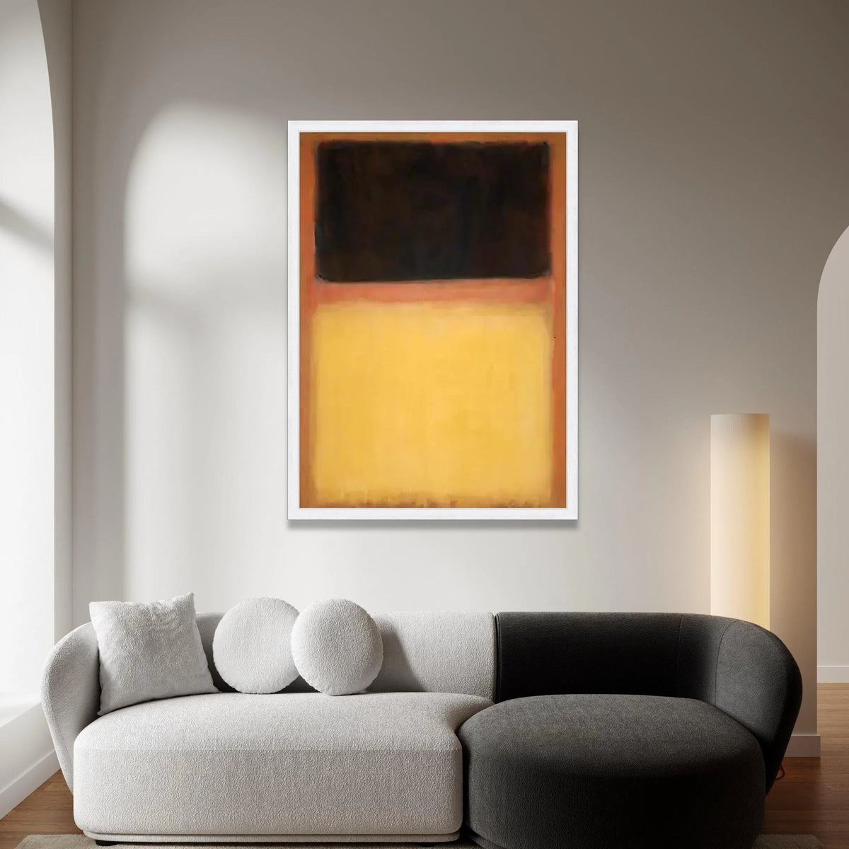 Mark Rothko Abstract Canvas Wall Art, Modern Color Block Painting, Minimalist Orange Yellow Black Canvas, Contemporary Home Canvas Print Art