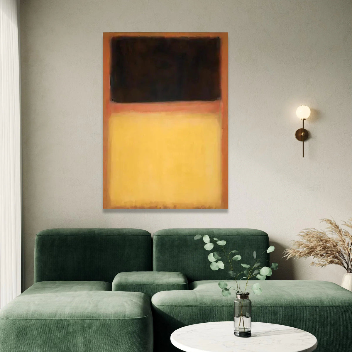 Mark Rothko Abstract Canvas Wall Art, Modern Color Block Painting, Minimalist Orange Yellow Black Canvas, Contemporary Home Canvas Print Art
