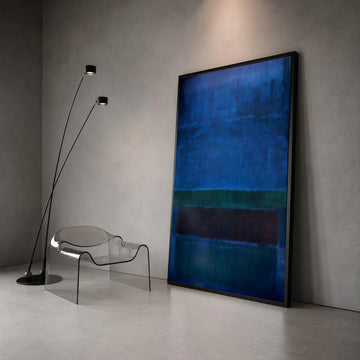 Mark Rothko Blue Abstract Canvas Wall Art, Modern Minimalist Geometric Painting, Color Field Canvas, Contemporary Home Canvas Print Art