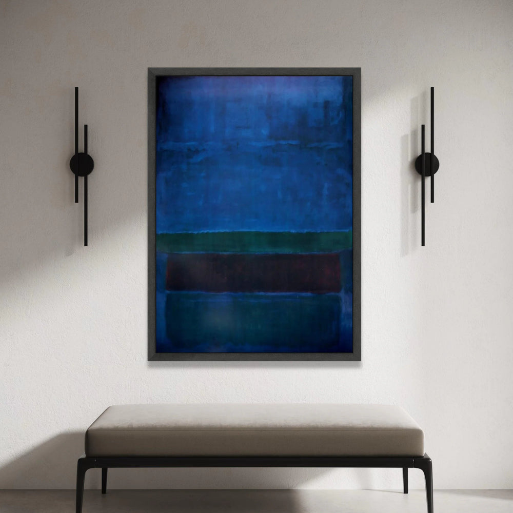 Mark Rothko Blue Abstract Canvas Wall Art, Modern Minimalist Geometric Painting, Color Field Canvas, Contemporary Home Canvas Print Art