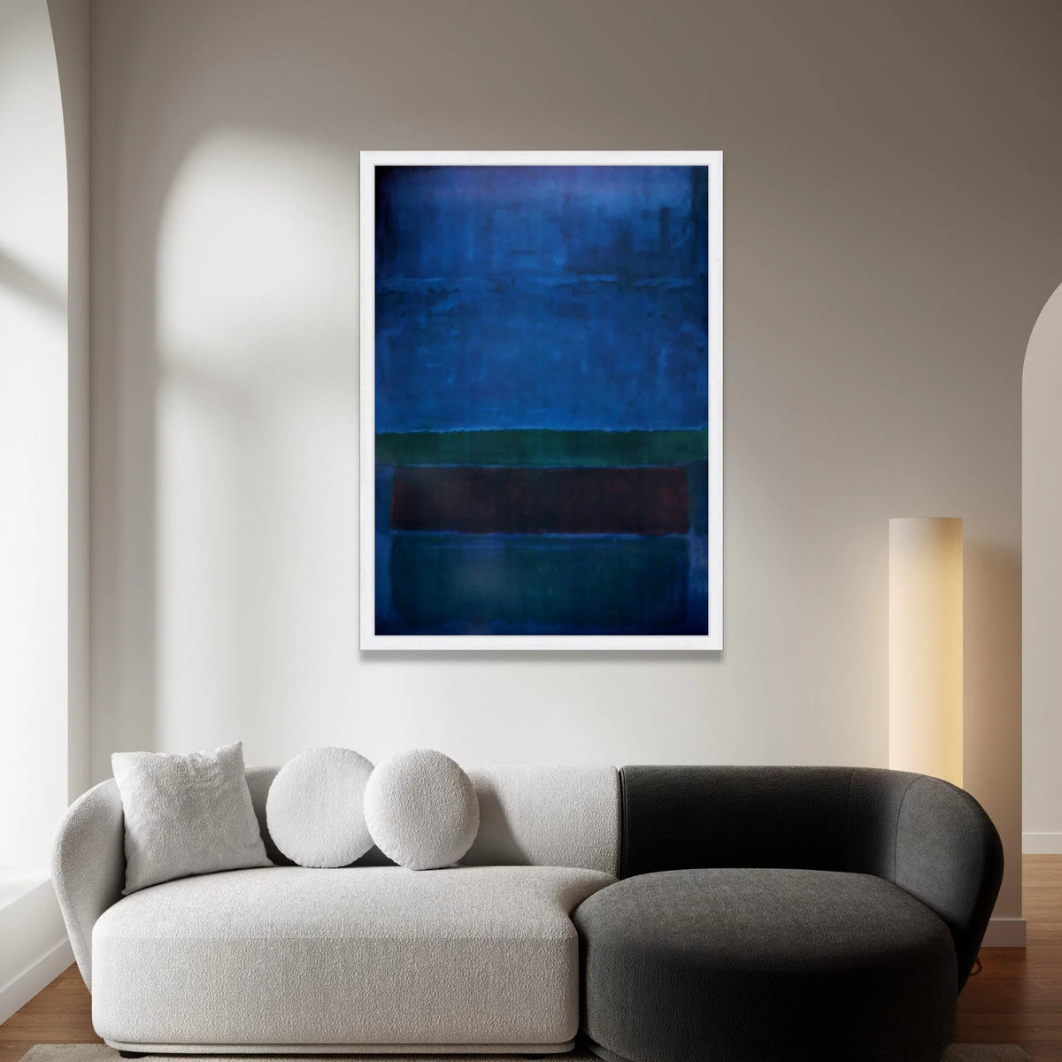 Mark Rothko Blue Abstract Canvas Wall Art, Modern Minimalist Geometric Painting, Color Field Canvas, Contemporary Home Canvas Print Art