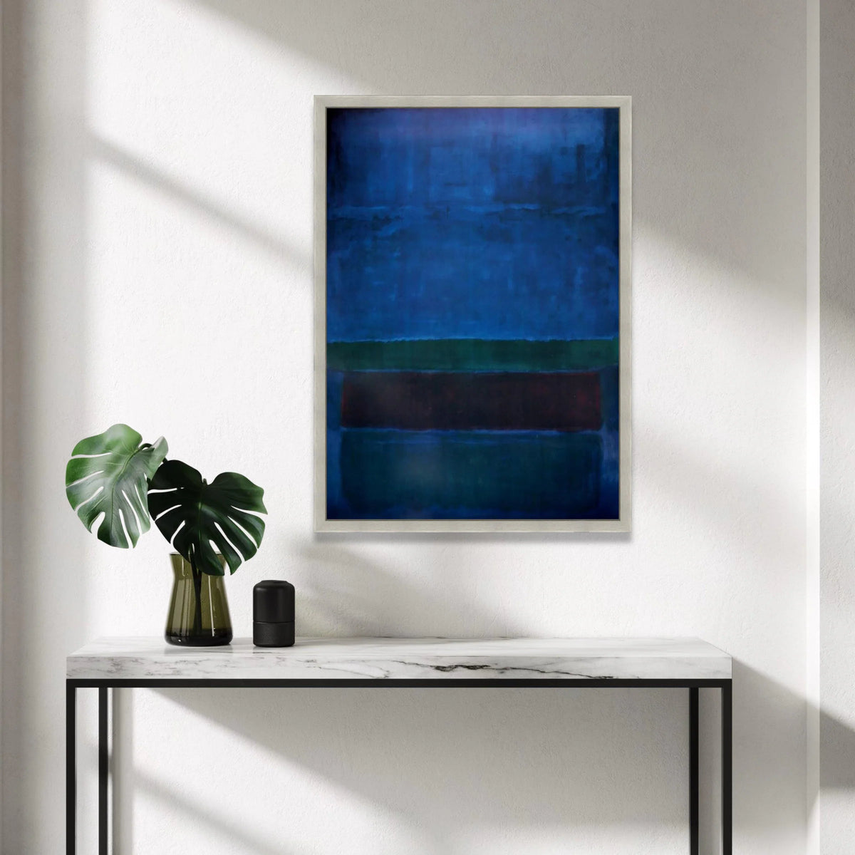 Mark Rothko Blue Abstract Canvas Wall Art, Modern Minimalist Geometric Painting, Color Field Canvas, Contemporary Home Canvas Print Art