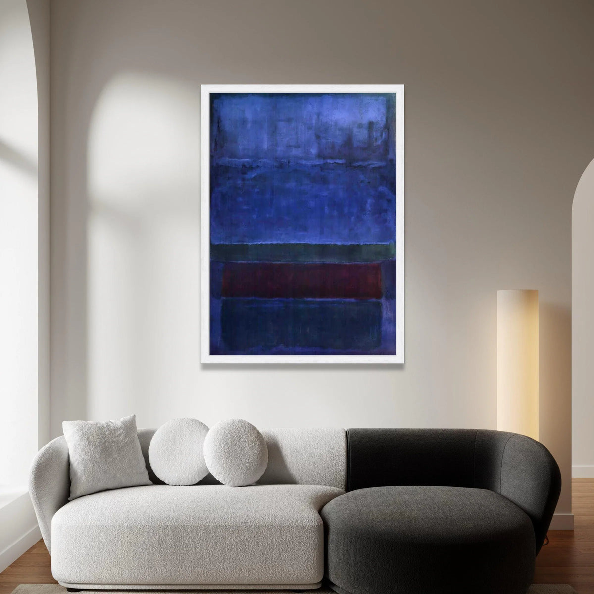 Mark Rothko Style Deep Blue Abstract Canvas Wall Art, Modern Color Block Painting, Contemporary Home Decor, Large Statement Canvas Print Art
