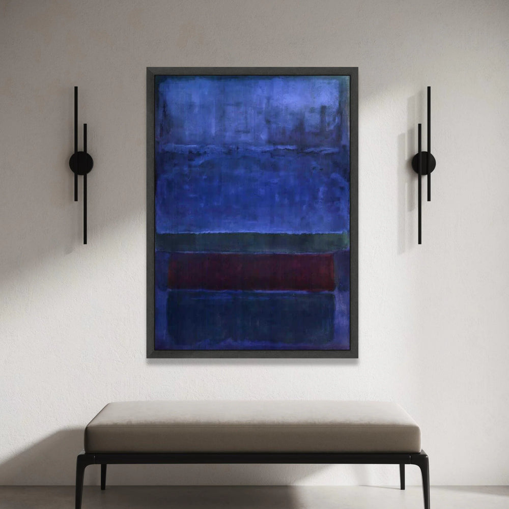 Mark Rothko Style Deep Blue Abstract Canvas Wall Art, Modern Color Block Painting, Contemporary Home Decor, Large Statement Canvas Print Art