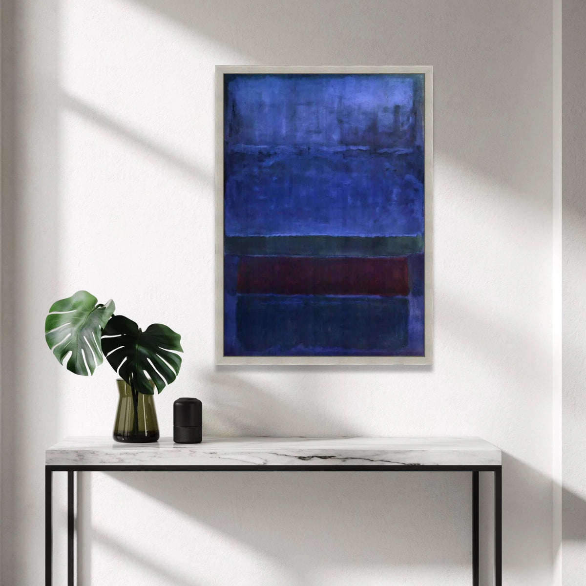 Mark Rothko Style Deep Blue Abstract Canvas Wall Art, Modern Color Block Painting, Contemporary Home Decor, Large Statement Canvas Print Art