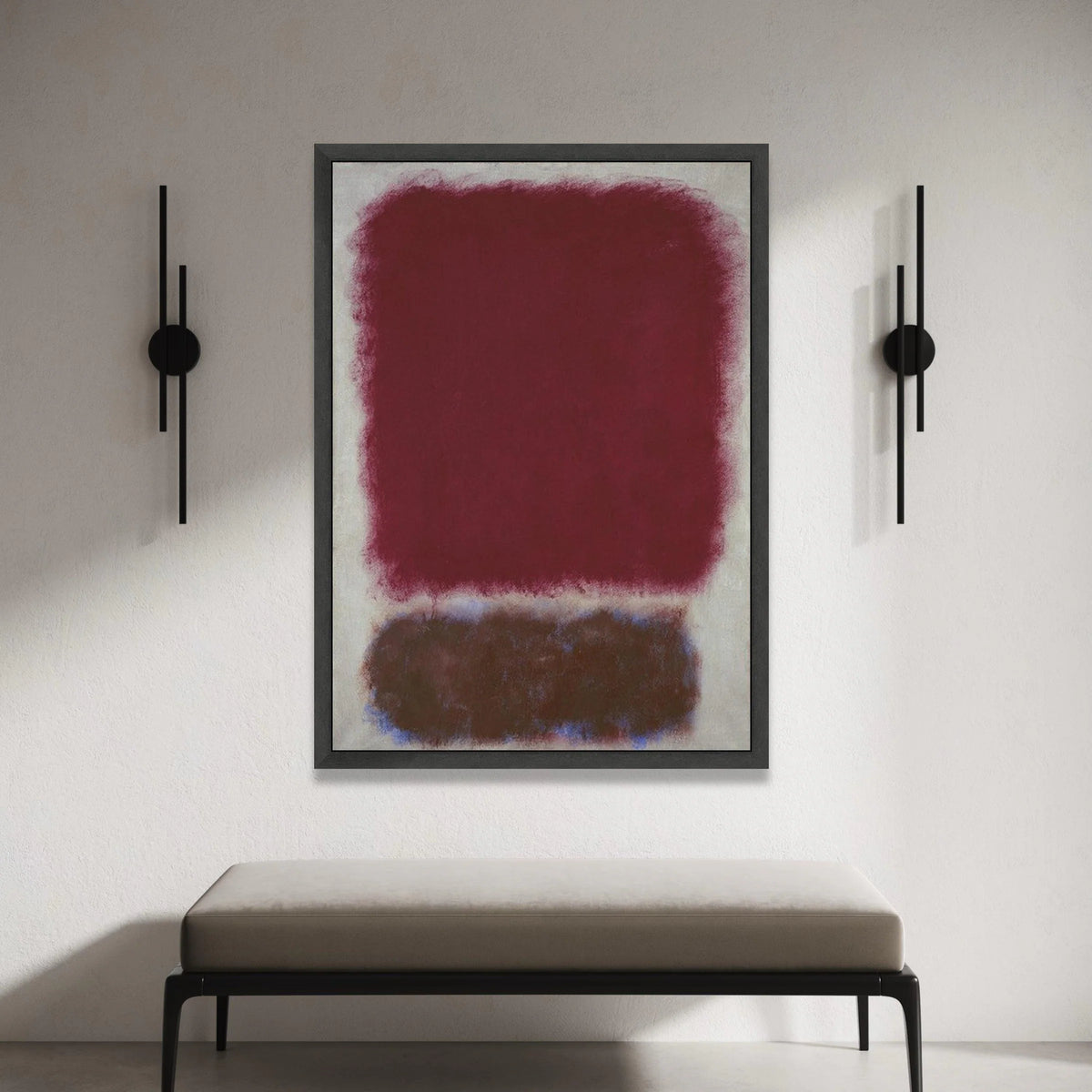 Mark Rothko Style Abstract Canvas Wall Art, Red and Brown Color Blocks, Modern Minimalist Home Decoration, Expressionist Canvas Print Art