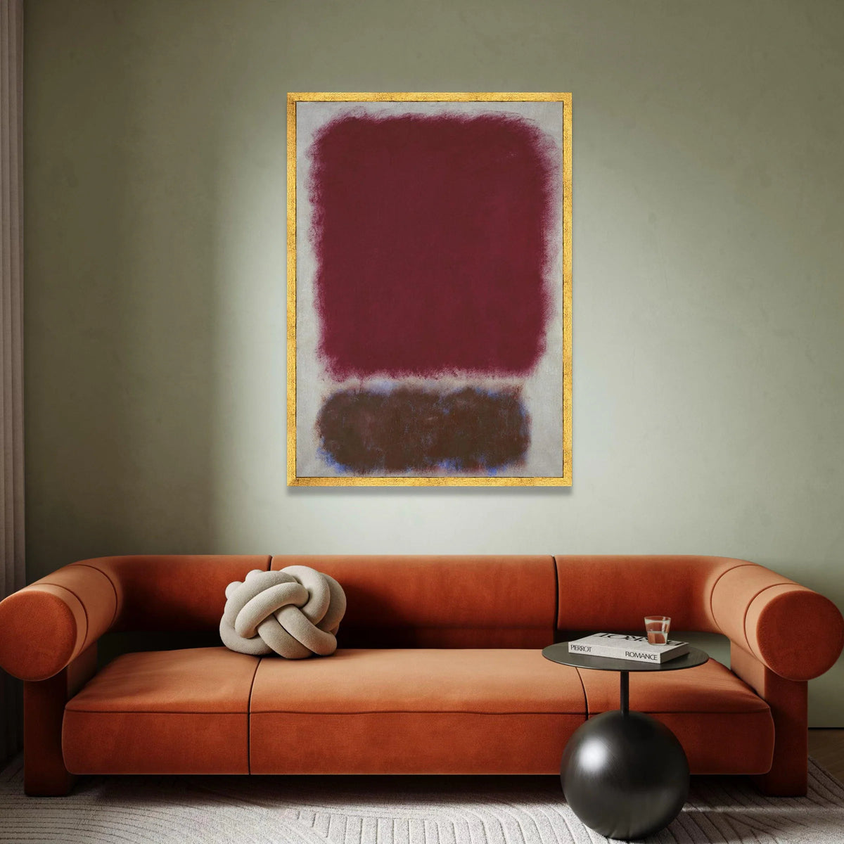Mark Rothko Style Abstract Canvas Wall Art, Red and Brown Color Blocks, Modern Minimalist Home Decoration, Expressionist Canvas Print Art
