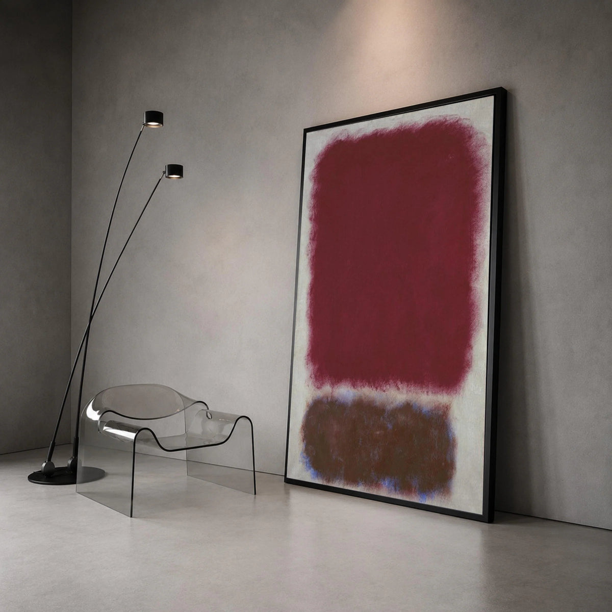Mark Rothko Style Abstract Canvas Wall Art, Red and Brown Color Blocks, Modern Minimalist Home Decoration, Expressionist Canvas Print Art