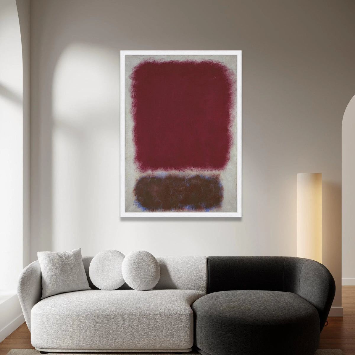 Mark Rothko Style Abstract Canvas Wall Art, Red and Brown Color Blocks, Modern Minimalist Home Decoration, Expressionist Canvas Print Art