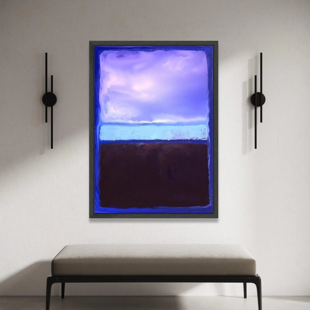 Mark Rothko Style Abstract Canvas Wall Art, Blue and Purple Color Blocks, Modern Minimalist Home Decoration, Large Canvas Print Art