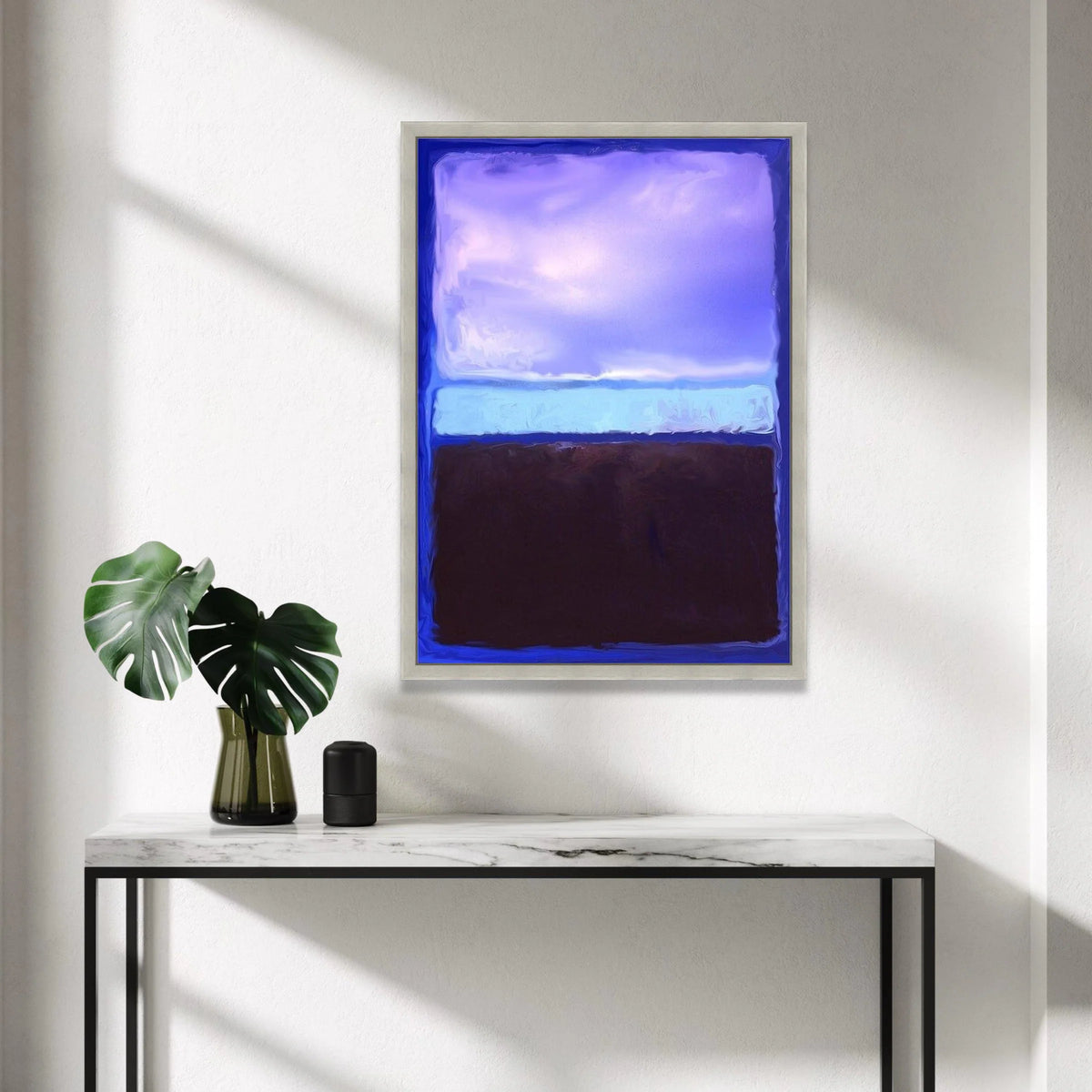 Mark Rothko Style Abstract Canvas Wall Art, Blue and Purple Color Blocks, Modern Minimalist Home Decoration, Large Canvas Print Art