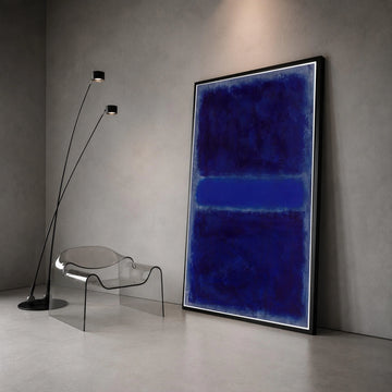 Mark Rothko Blue Abstract Canvas Wall Art, Modern Expressionist Color Field Painting, Contemporary Minimalist Home Canvas Print Art