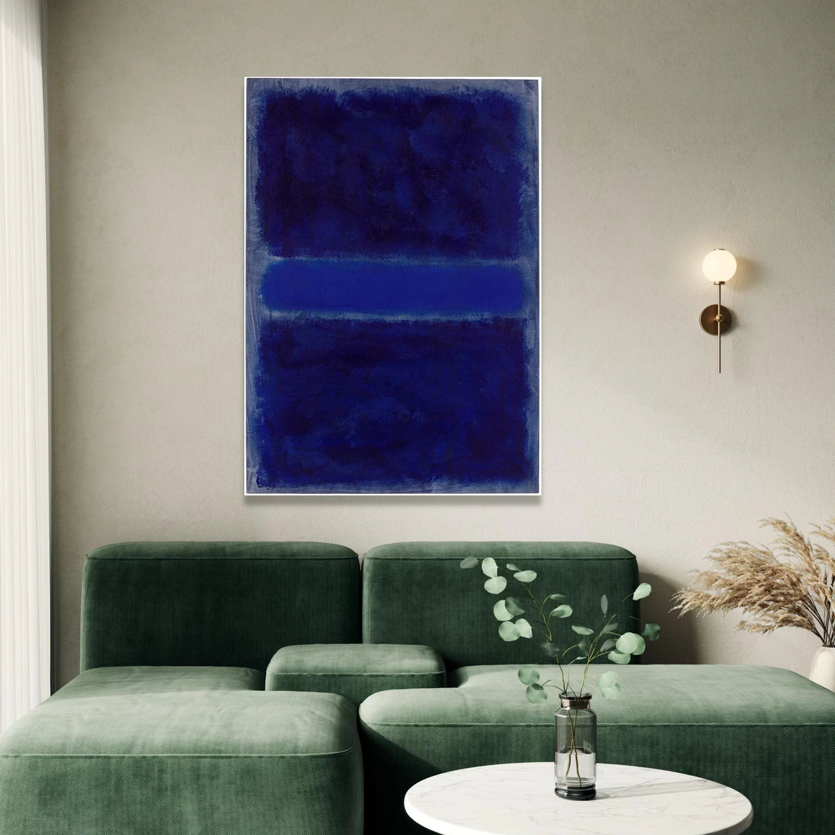 Mark Rothko Blue Abstract Canvas Wall Art, Modern Expressionist Color Field Painting, Contemporary Minimalist Home Canvas Print Art