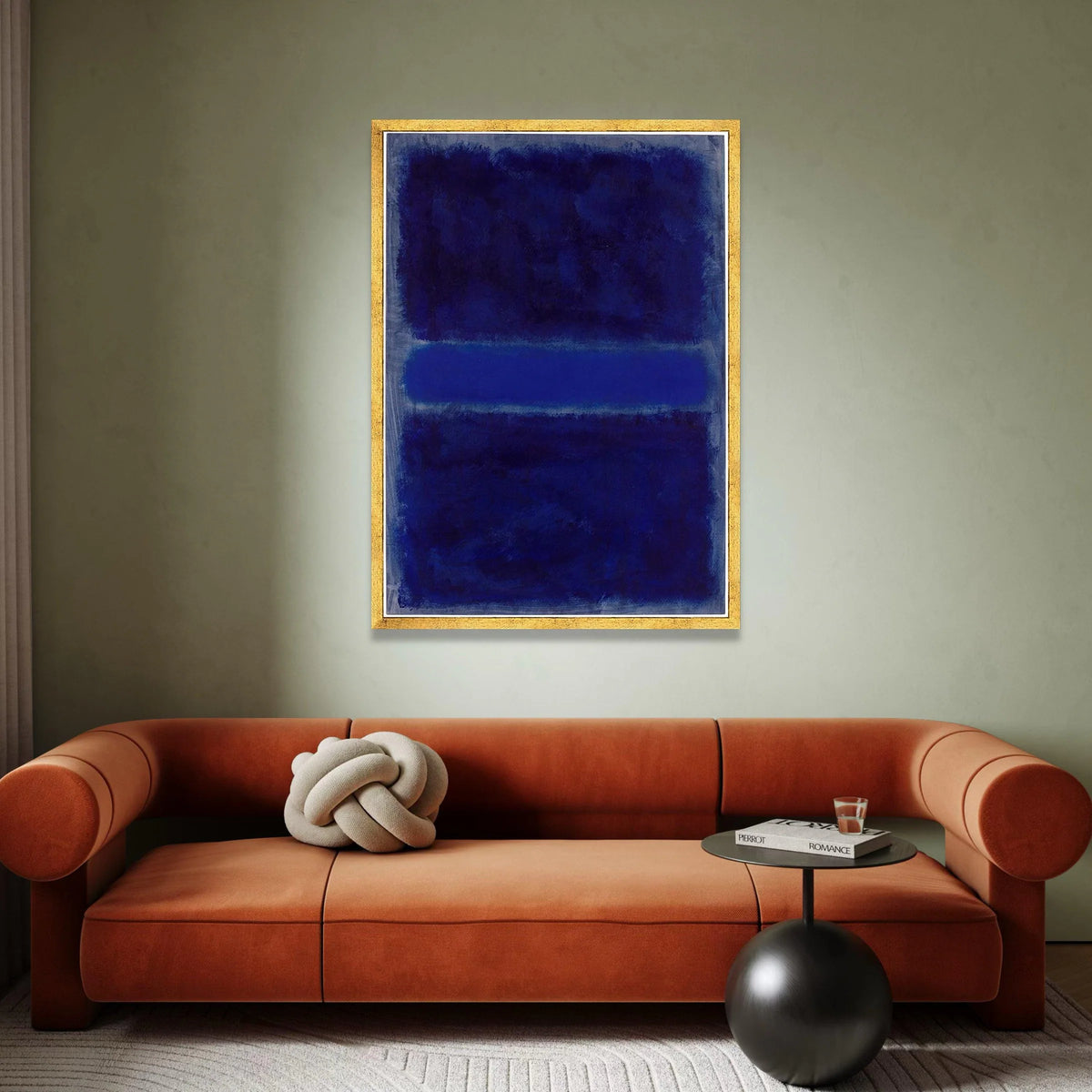 Mark Rothko Blue Abstract Canvas Wall Art, Modern Expressionist Color Field Painting, Contemporary Minimalist Home Canvas Print Art