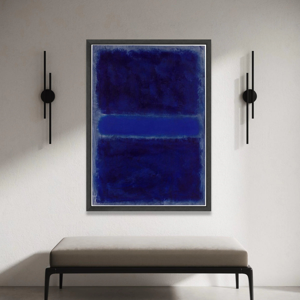 Mark Rothko Blue Abstract Canvas Wall Art, Modern Expressionist Color Field Painting, Contemporary Minimalist Home Canvas Print Art
