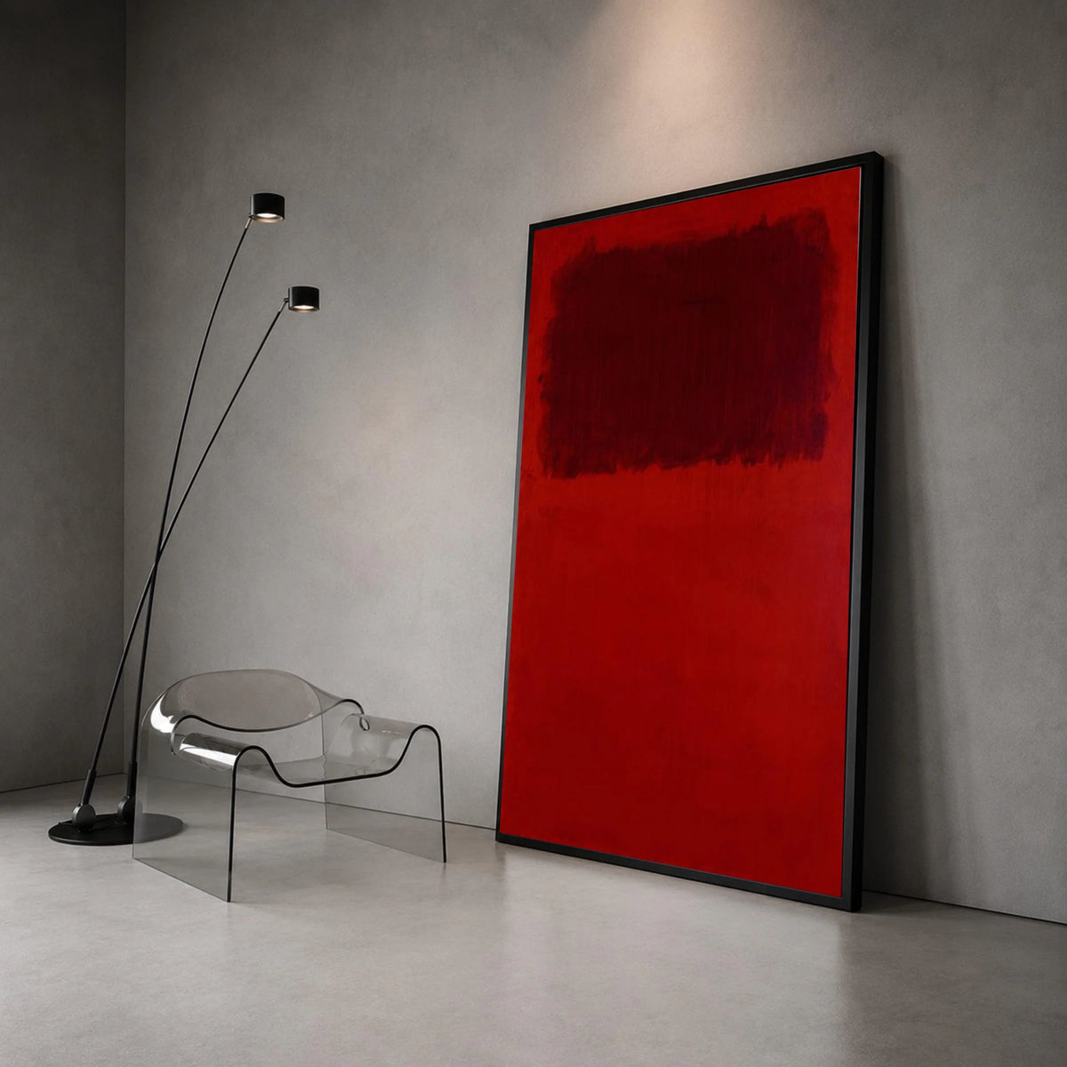 Mark Rothko Red Abstract Canvas, Modern Minimalist Wall Art, Bold Color Block Painting, Contemporary Home Decor Canvas Print Art