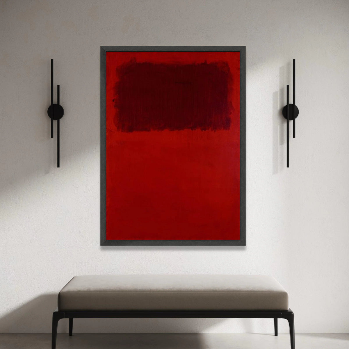 Mark Rothko Red Abstract Canvas, Modern Minimalist Wall Art, Bold Color Block Painting, Contemporary Home Decor Canvas Print Art