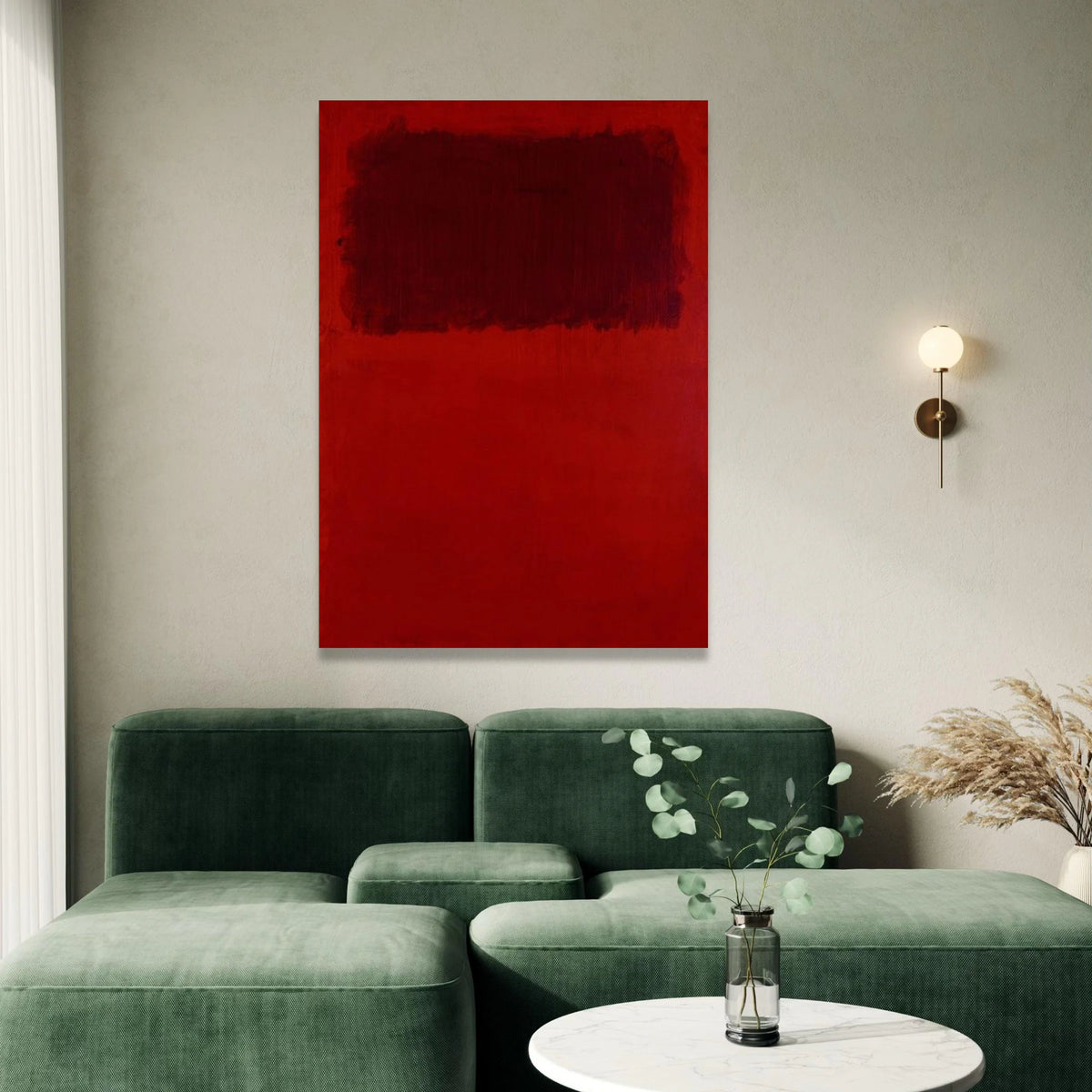 Mark Rothko Red Abstract Canvas, Modern Minimalist Wall Art, Bold Color Block Painting, Contemporary Home Decor Canvas Print Art