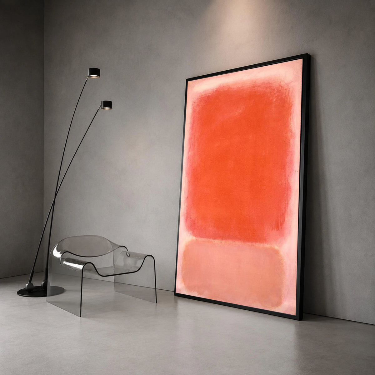 Mark Rothko Style Red and Pink Abstract Canvas Wall Art, Modern Minimalist Color Field Painting, Bold Home Decoration Canvas Print Art