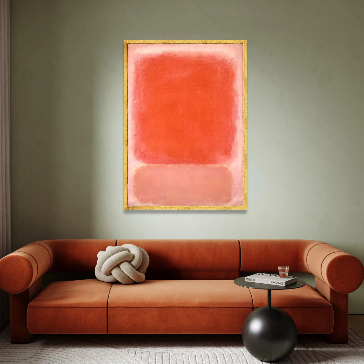 Mark Rothko Style Red and Pink Abstract Canvas Wall Art, Modern Minimalist Color Field Painting, Bold Home Decoration Canvas Print Art