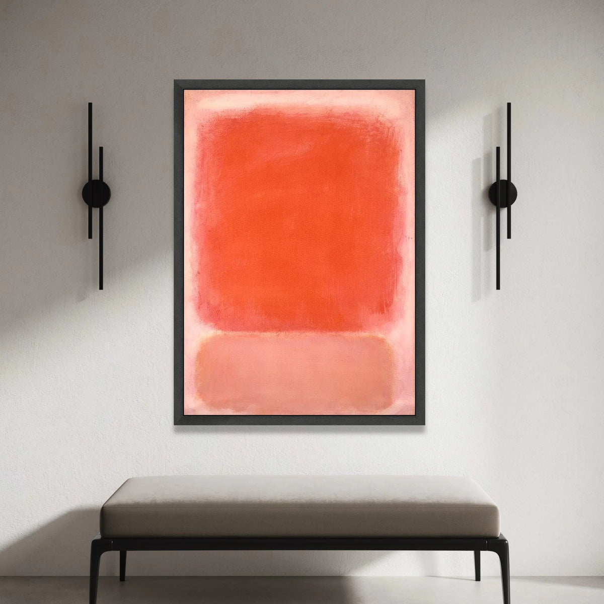 Mark Rothko Style Red and Pink Abstract Canvas Wall Art, Modern Minimalist Color Field Painting, Bold Home Decoration Canvas Print Art