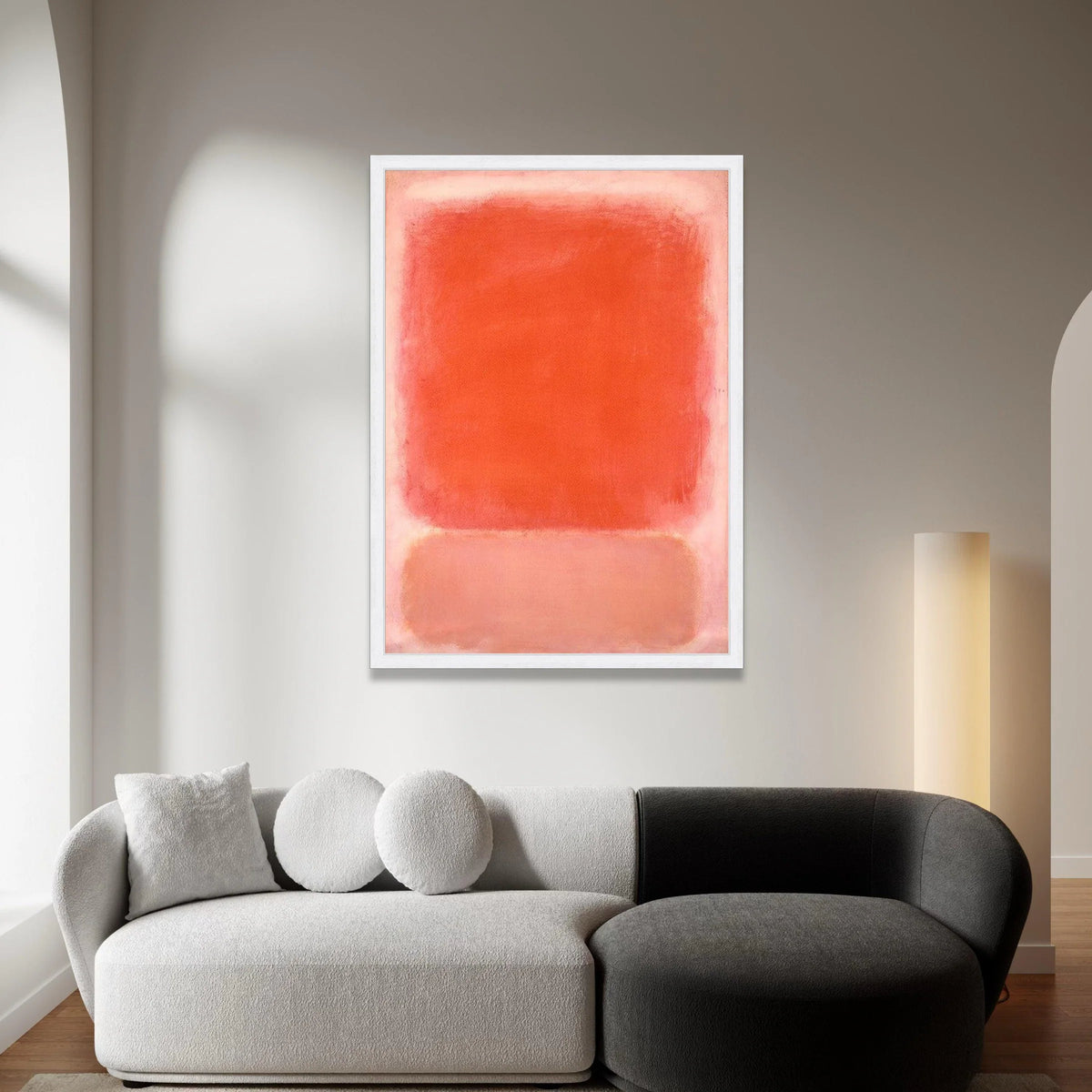 Mark Rothko Style Red and Pink Abstract Canvas Wall Art, Modern Minimalist Color Field Painting, Bold Home Decoration Canvas Print Art